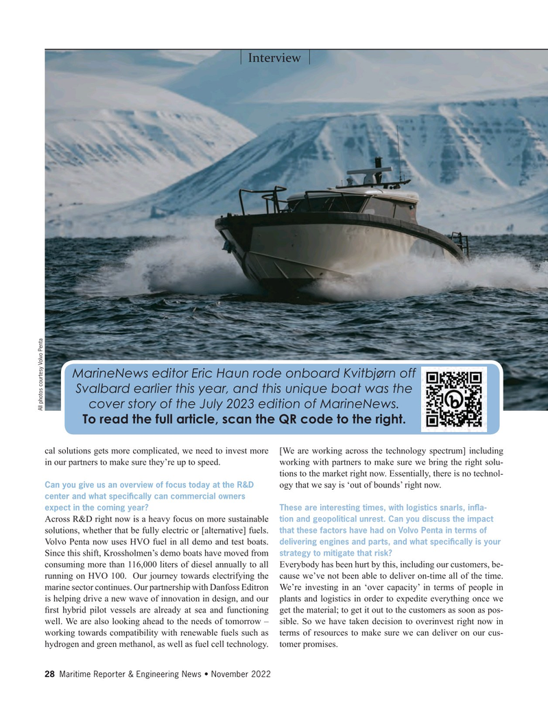 Maritime Reporter Magazine, page 28,  Nov 2022