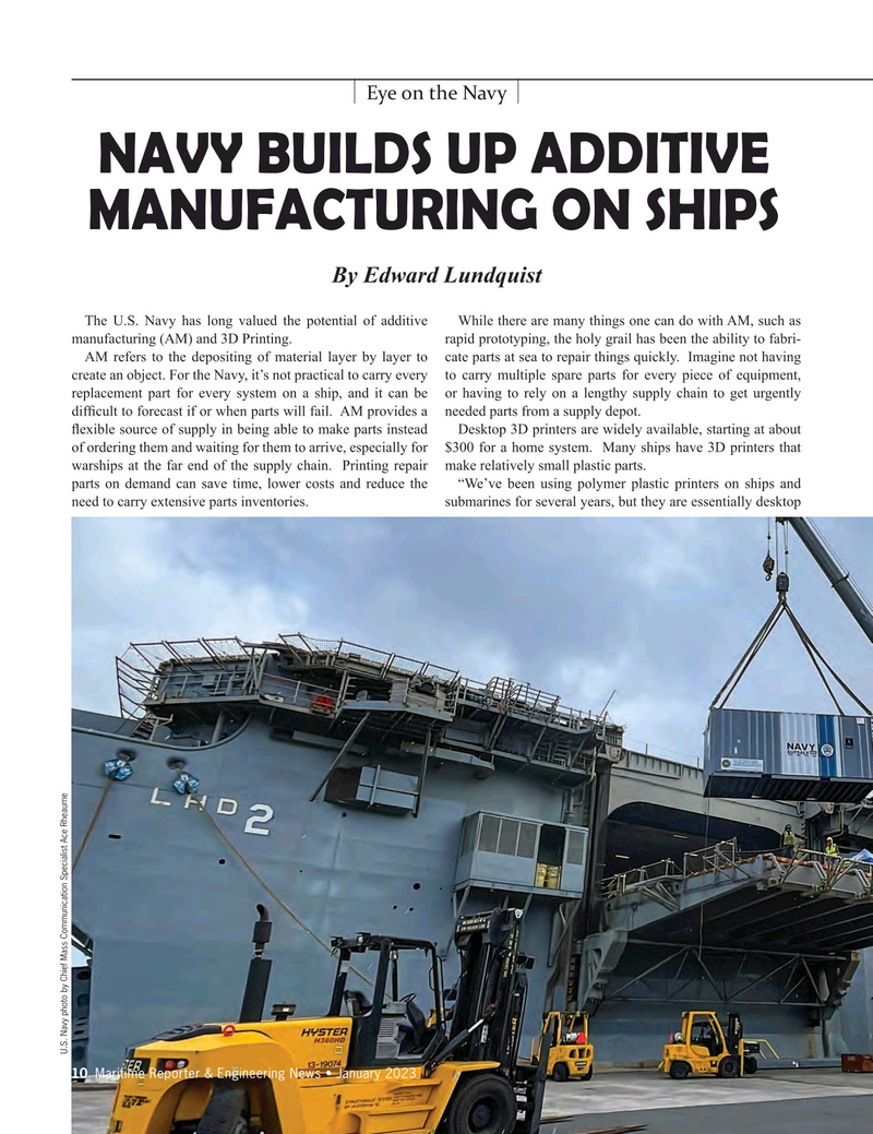 Maritime Reporter Magazine, page 10,  Jan 2023