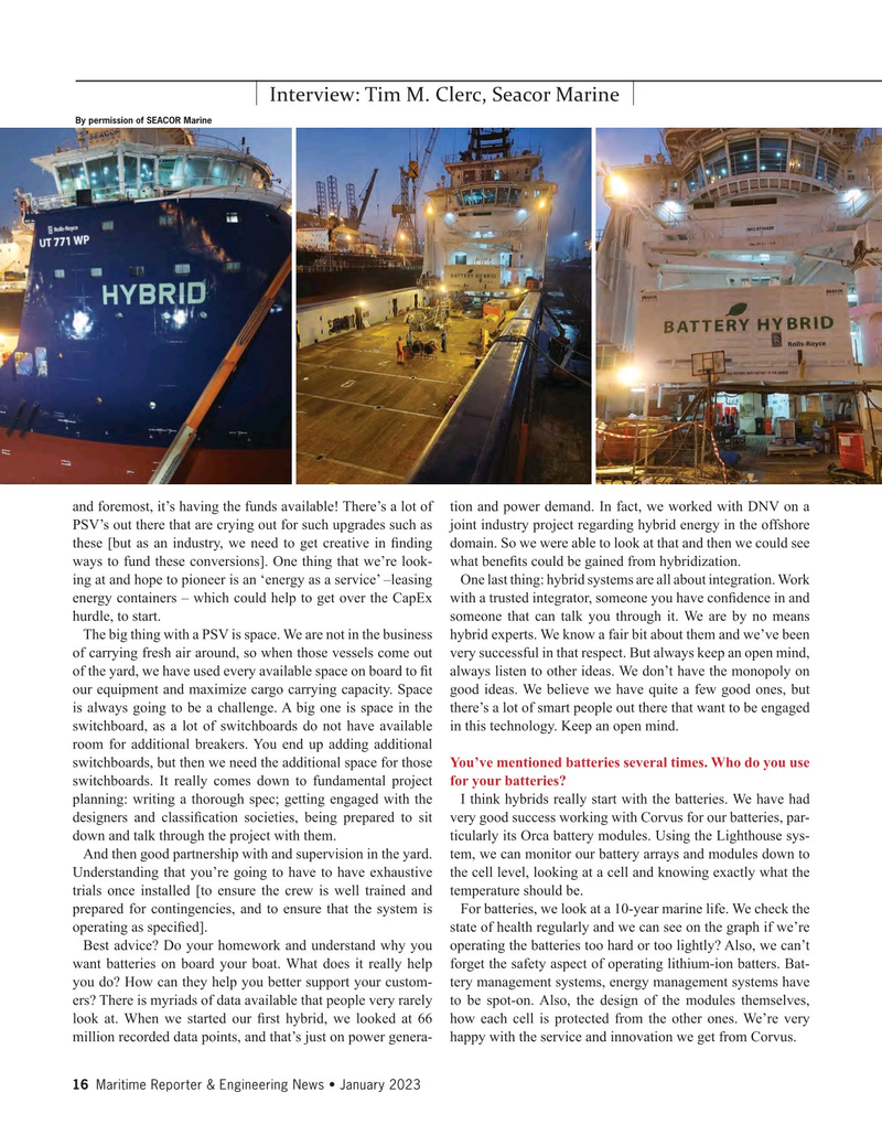 Maritime Reporter Magazine, page 16,  Jan 2023