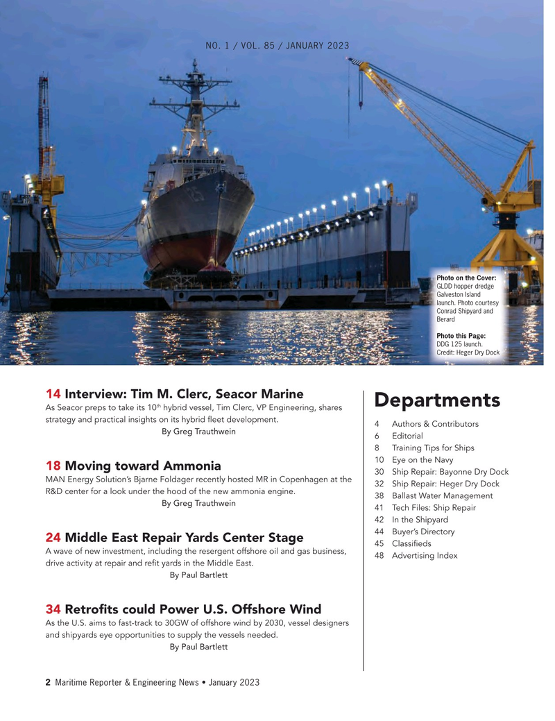 Maritime Reporter Magazine, page 2,  Jan 2023