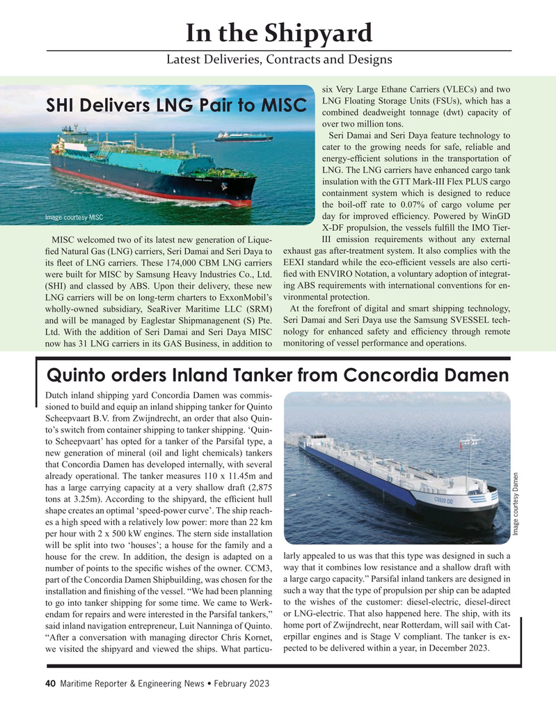 Maritime Reporter Magazine, page 40,  Feb 2023