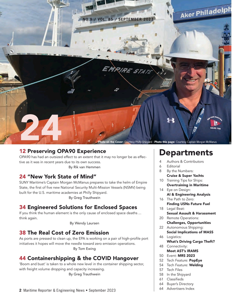 Maritime Reporter Magazine, page 2,  Sep 2023