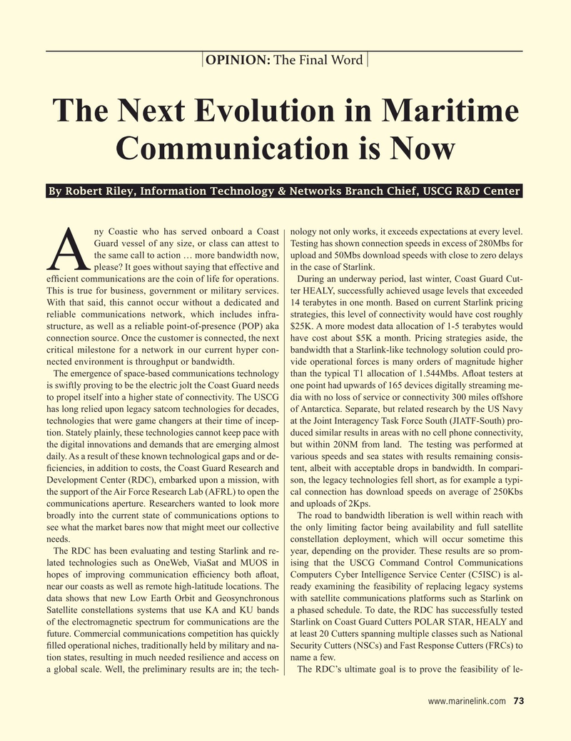 Maritime Reporter Magazine, page 73,  Nov 2023