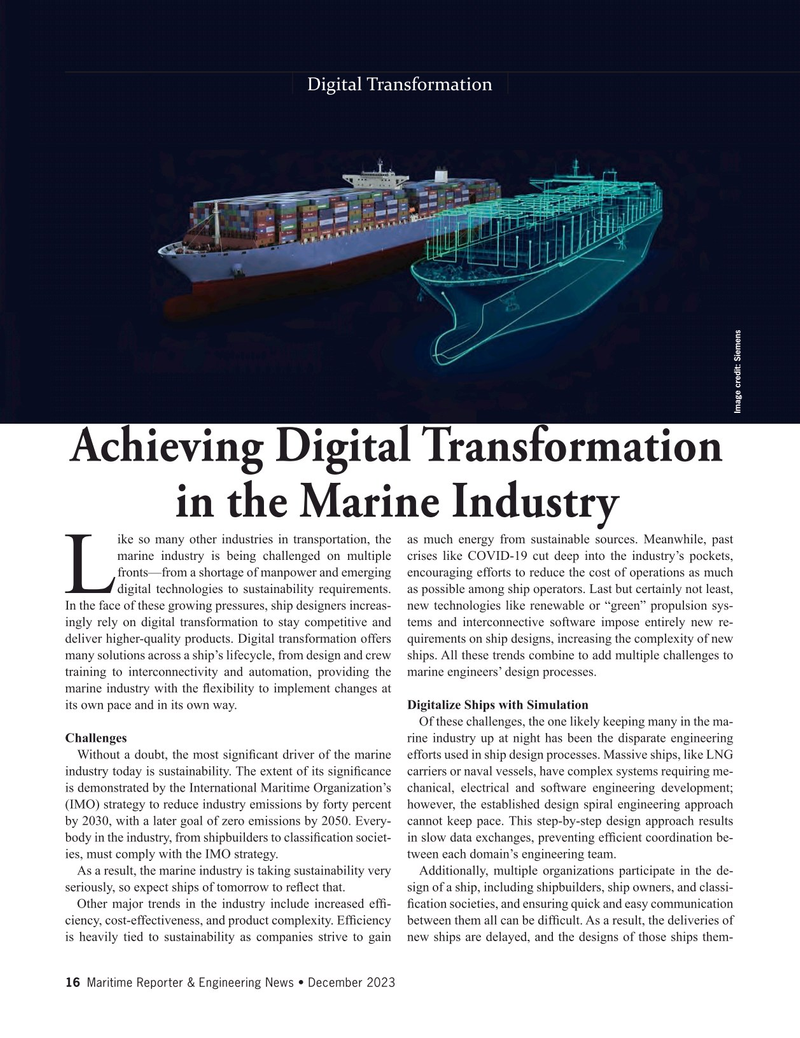 Maritime Reporter Magazine, page 16,  Dec 2023