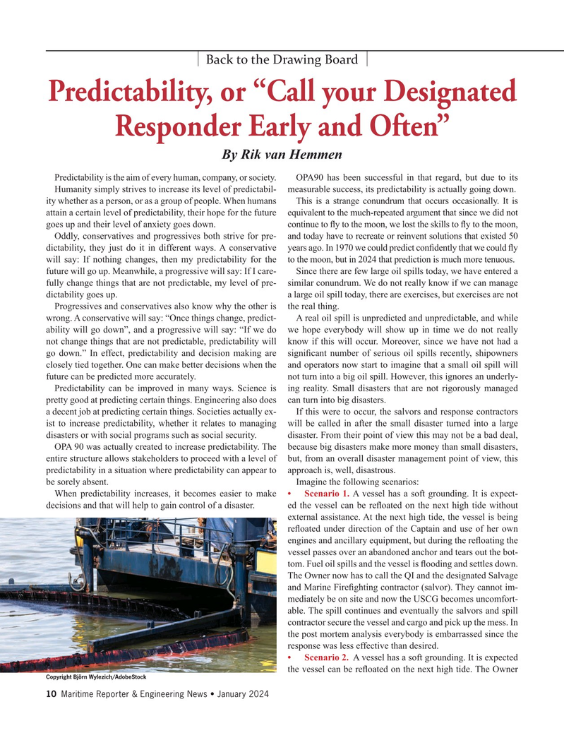 Maritime Reporter Magazine, page 10,  Jan 2024