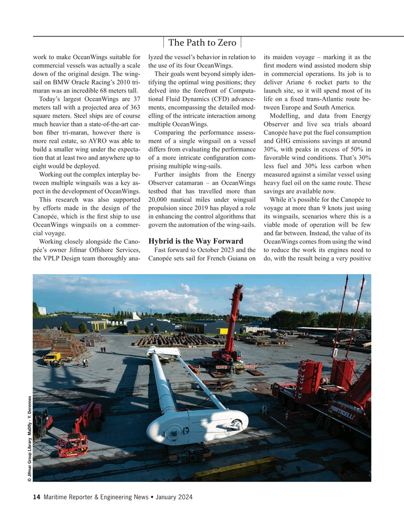 Maritime Reporter Magazine, page 14,  Jan 2024