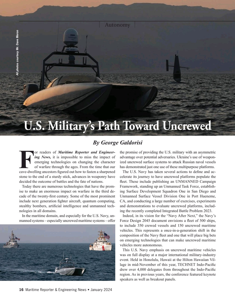 Maritime Reporter Magazine, page 16,  Jan 2024