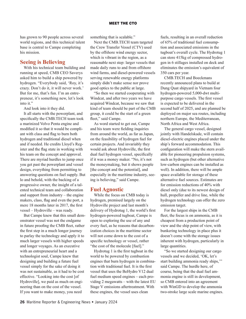 Maritime Reporter Magazine, page 26,  Jan 2024