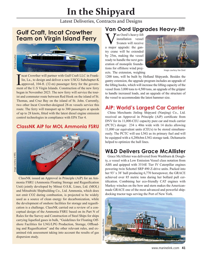 Maritime Reporter Magazine, page 41,  Jan 2024