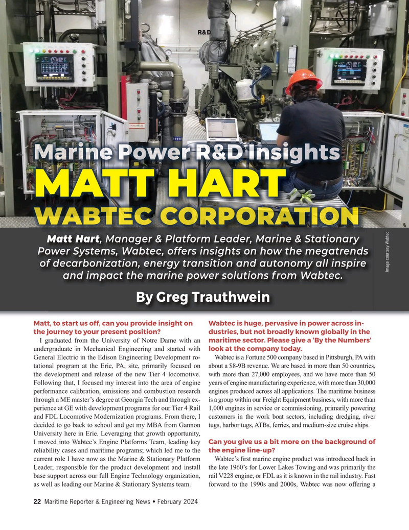 Maritime Reporter Magazine, page 22,  Feb 2024