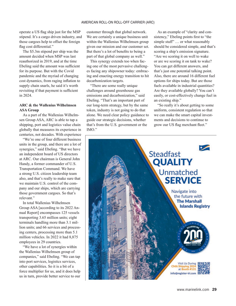 Maritime Reporter Magazine, page 29,  Feb 2024