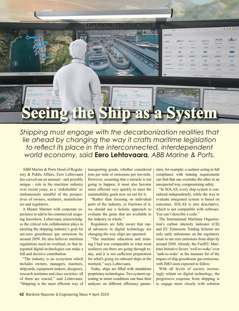 Maritime Reporter Magazine, page 42,  Apr 2024