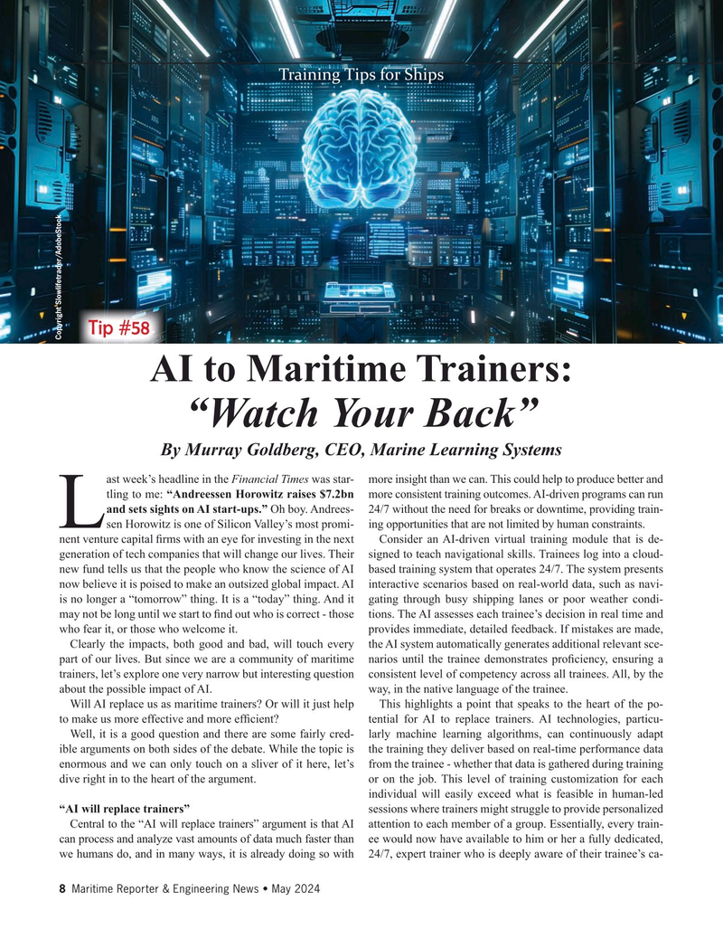 Maritime Reporter Magazine, page 8,  May 2024