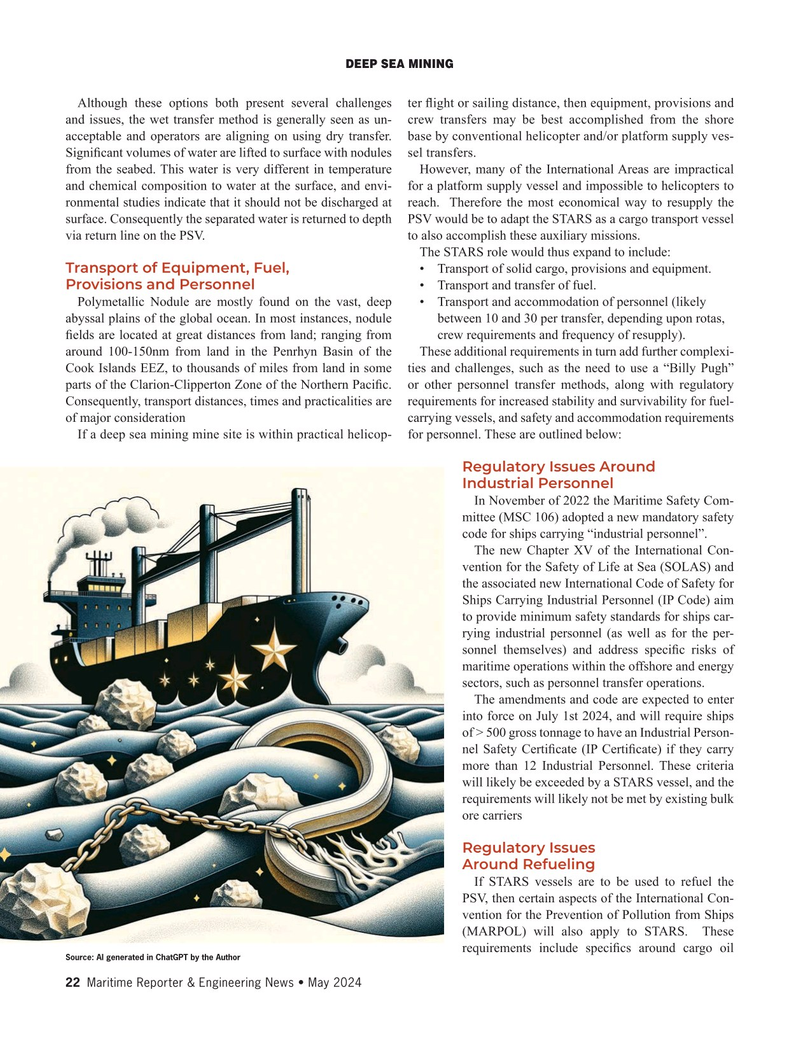 Maritime Reporter Magazine, page 22,  May 2024
