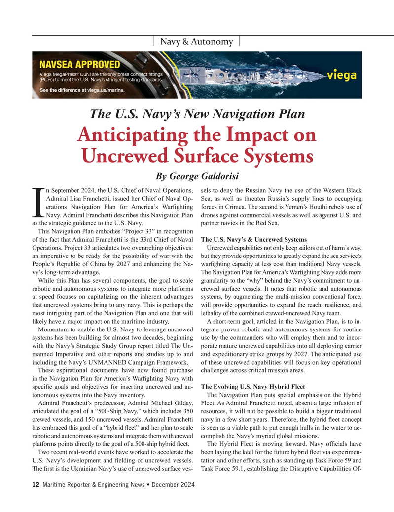 Maritime Reporter Magazine, page 12,  Dec 2024