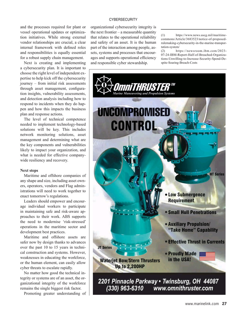 Maritime Reporter Magazine, page 27,  Feb 2025