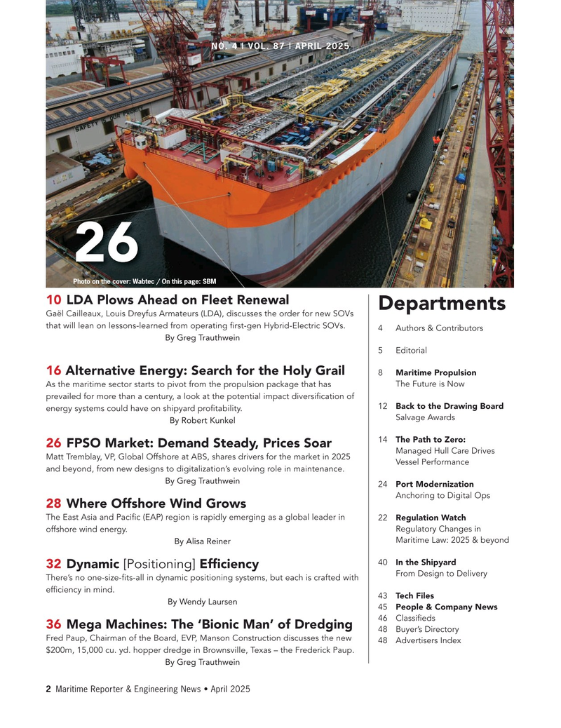 Maritime Reporter Magazine, page 2,  Apr 2025