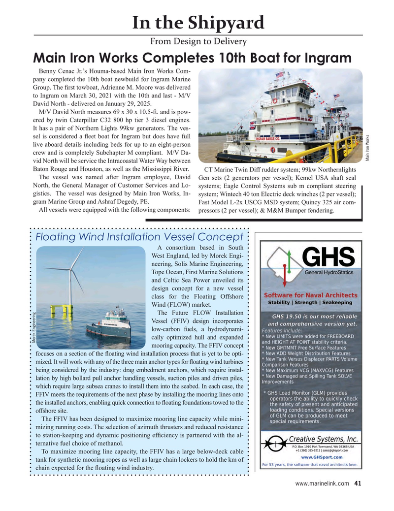 Maritime Reporter Magazine, page 41,  Jun 2025