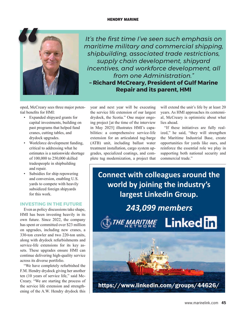 Maritime Reporter Magazine, page 45,  Aug 2025
