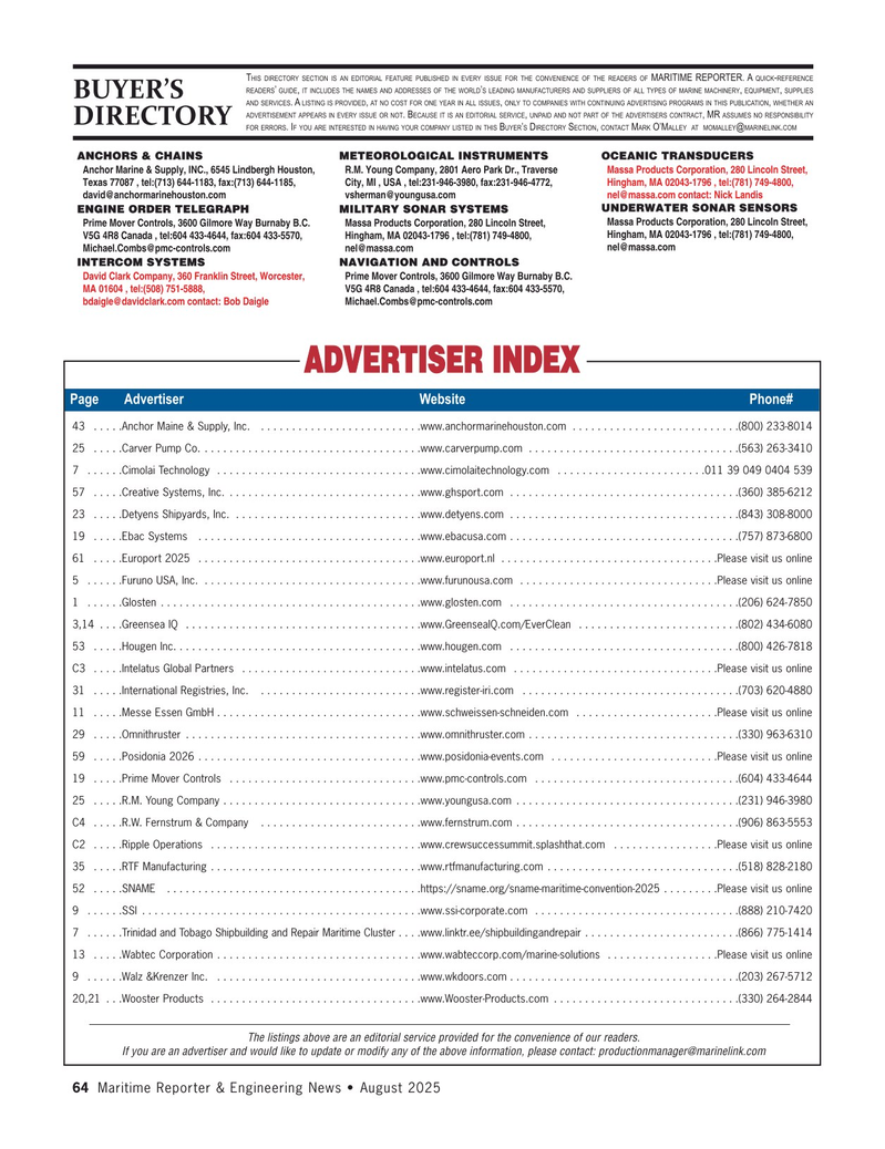 Maritime Reporter Magazine, page 64,  Aug 2025
