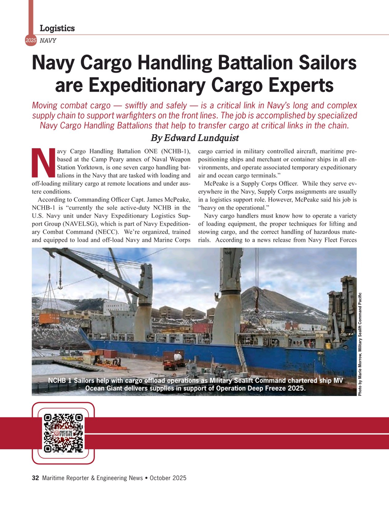 Maritime Reporter Magazine, page 32,  Oct 2025