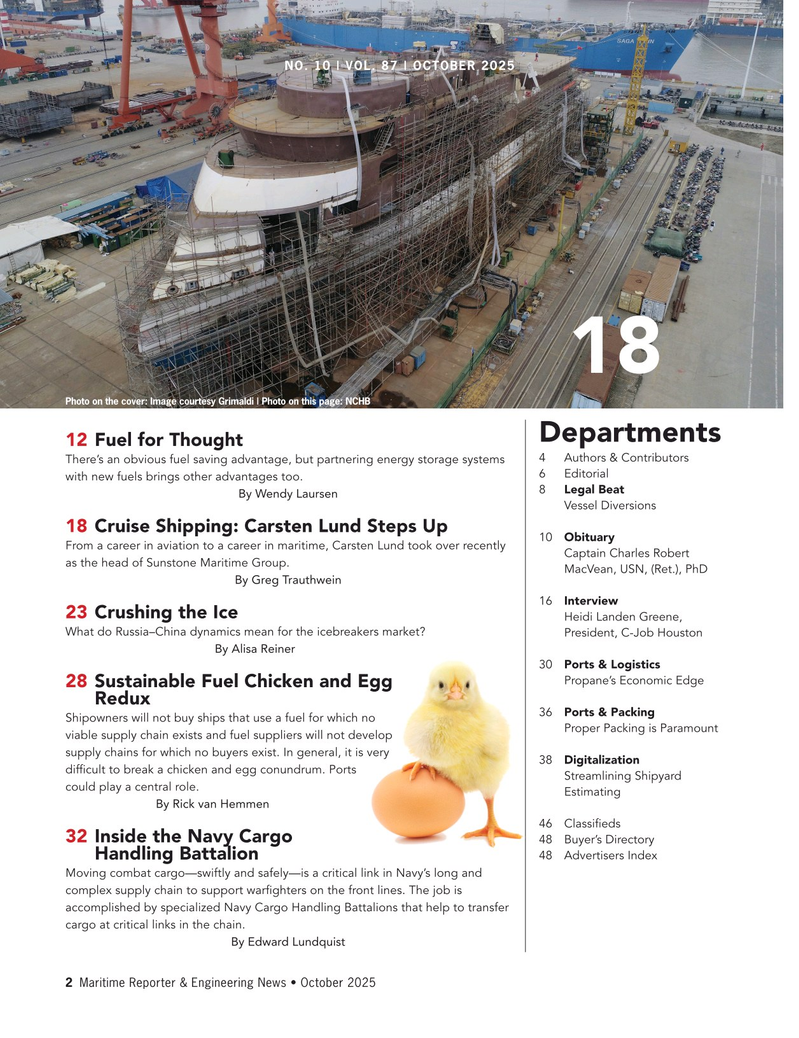 Maritime Reporter Magazine, page 2,  Oct 2025