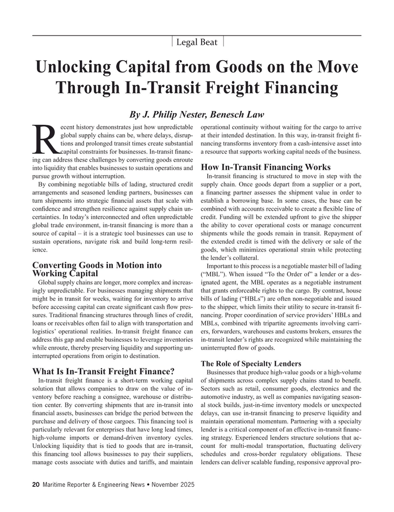Maritime Reporter Magazine, page 20, Nov 2025