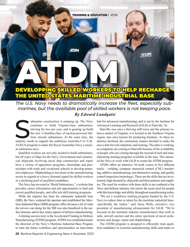 Maritime Reporter Magazine, page 26,  Nov 2025