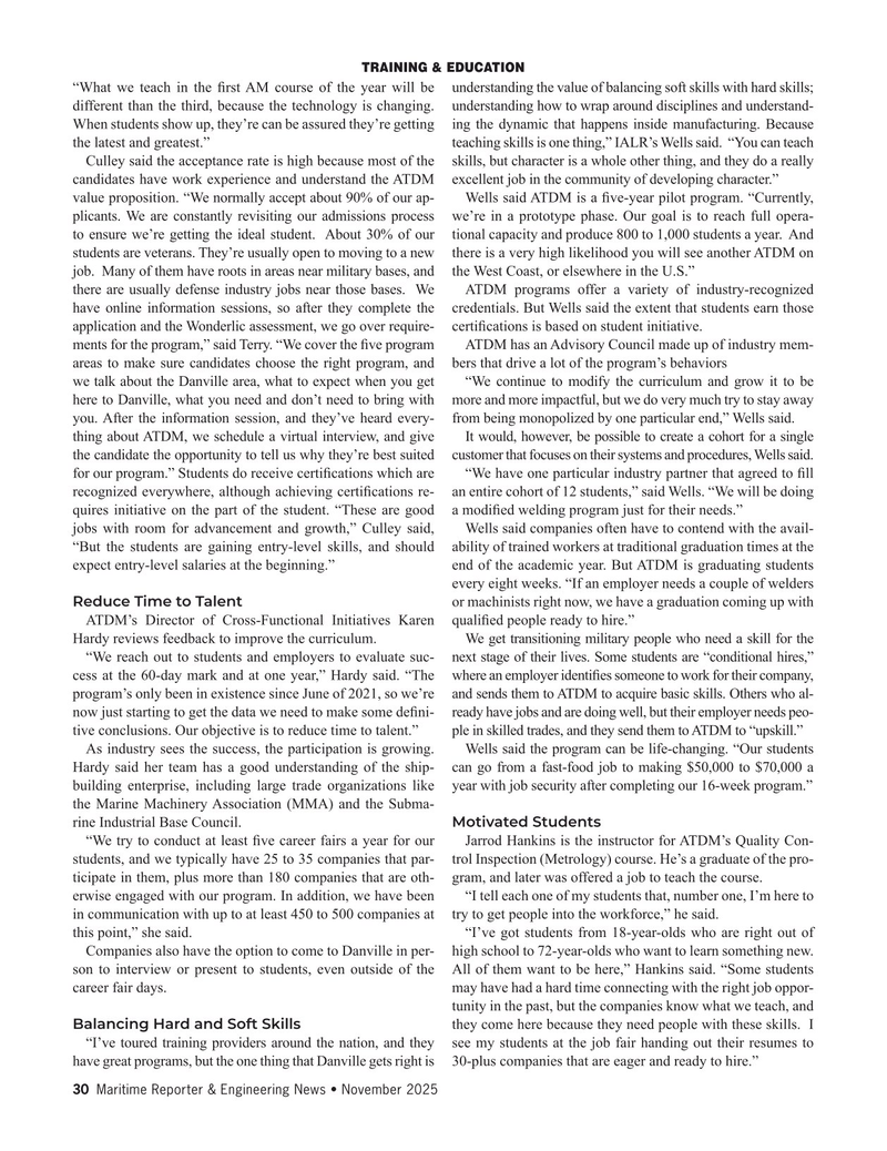 Maritime Reporter Magazine, page 30,  Nov 2025