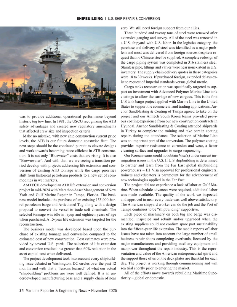 Maritime Reporter Magazine, page 34,  Nov 2025
