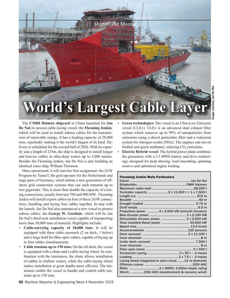 Maritime Reporter Magazine, page 68,  Nov 2025