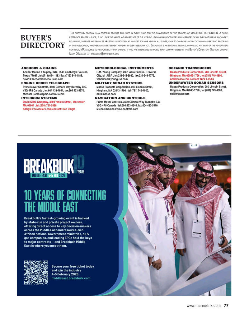 Maritime Reporter Magazine, page 77,  Nov 2025