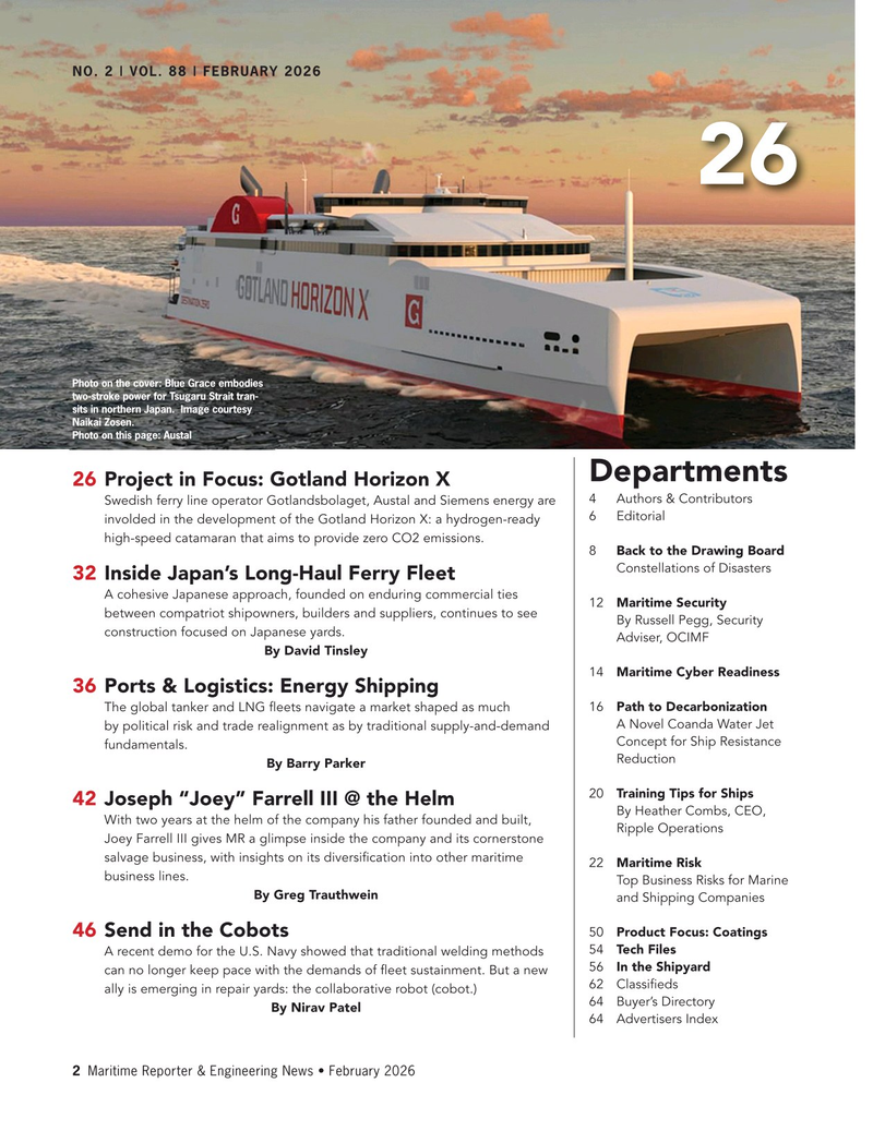 Maritime Reporter Magazine, page 2, Feb 2026