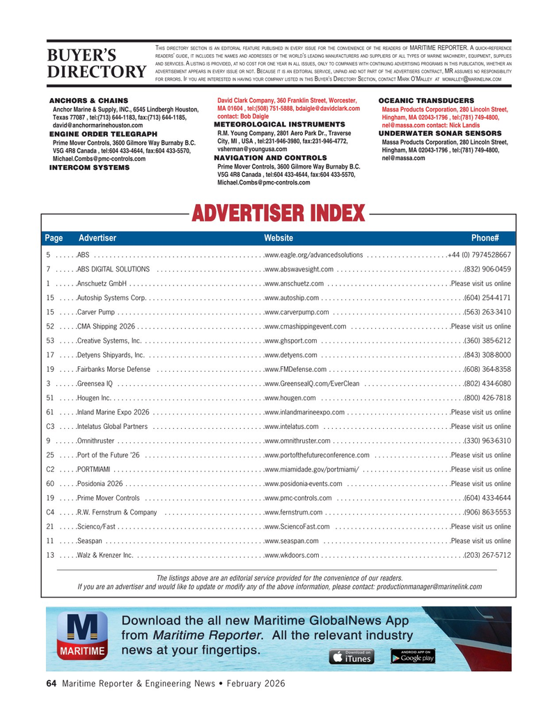 Maritime Reporter Magazine, page 64, Feb 2026