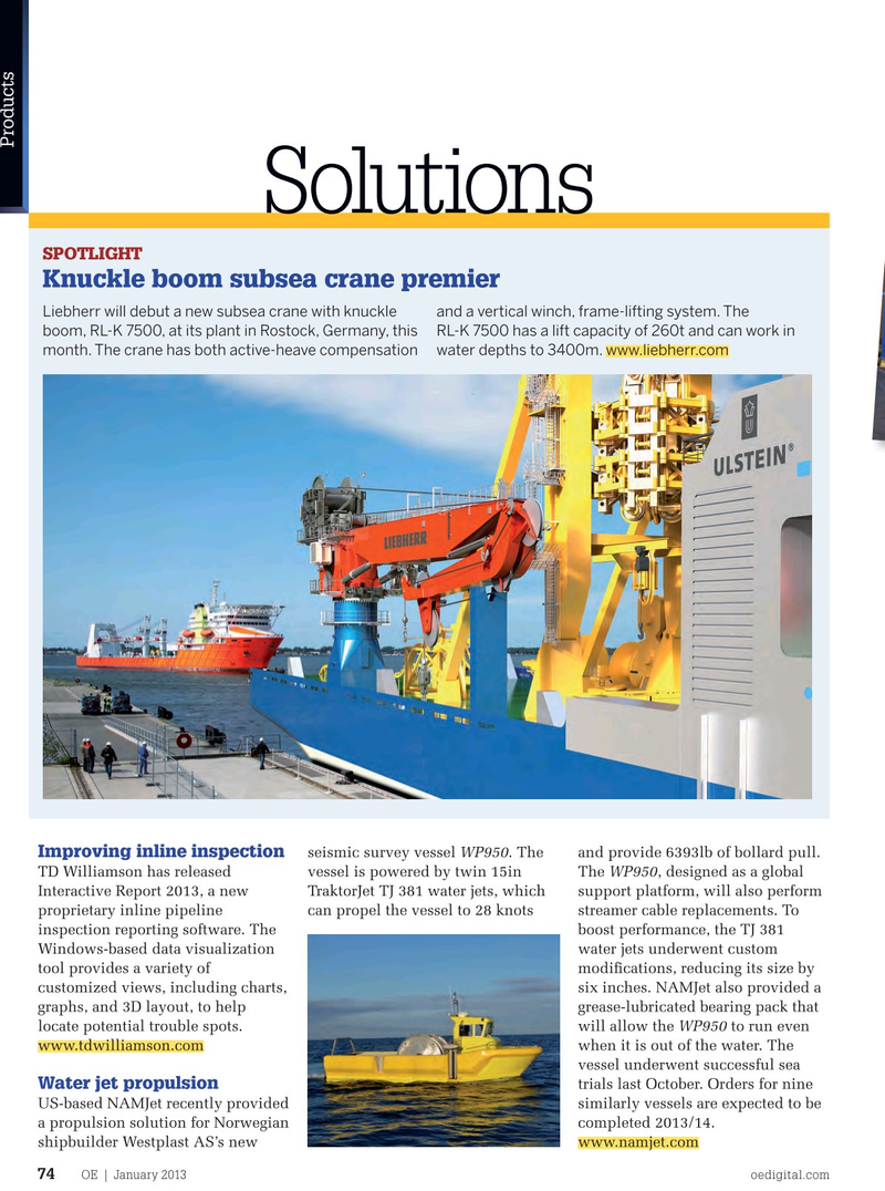Offshore Engineer Magazine, page 72,  Jan 2013