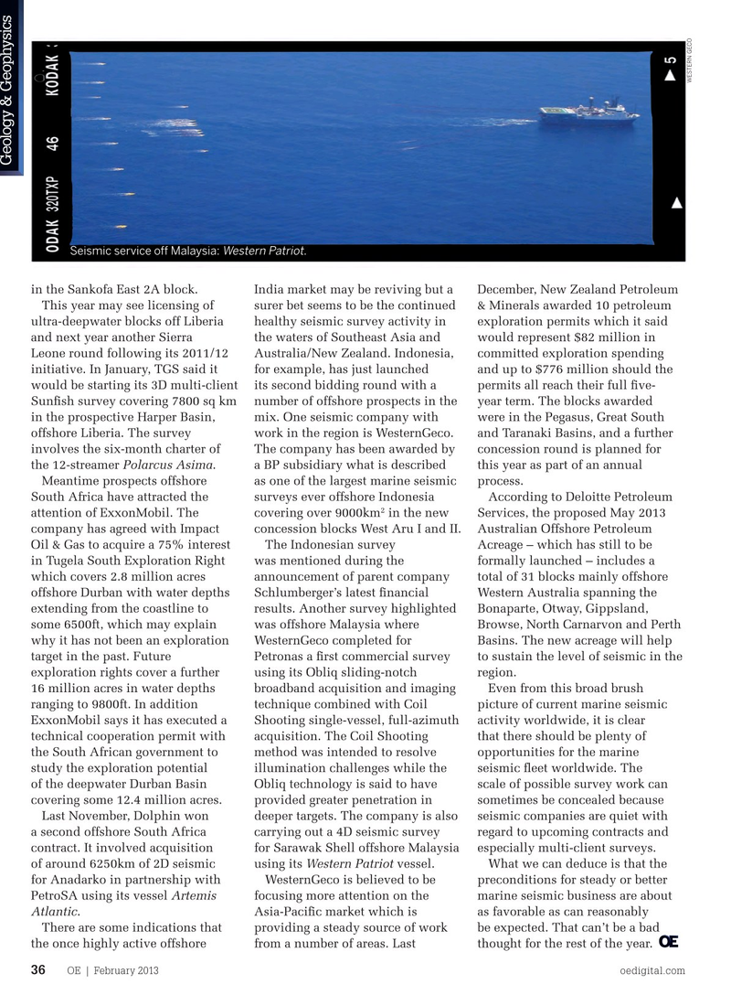 Offshore Engineer Magazine, page 34,  Feb 2013