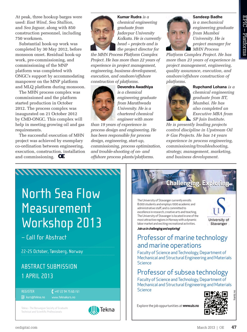 Offshore Engineer Magazine, page 45,  Mar 2013
