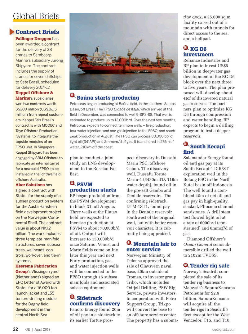 Offshore Engineer Magazine, page 20,  Apr 2013
