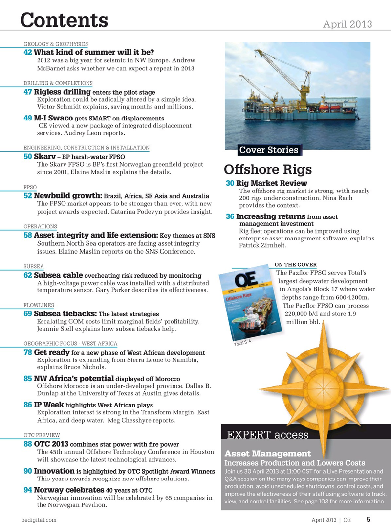 Offshore Engineer Magazine, page 3,  Apr 2013