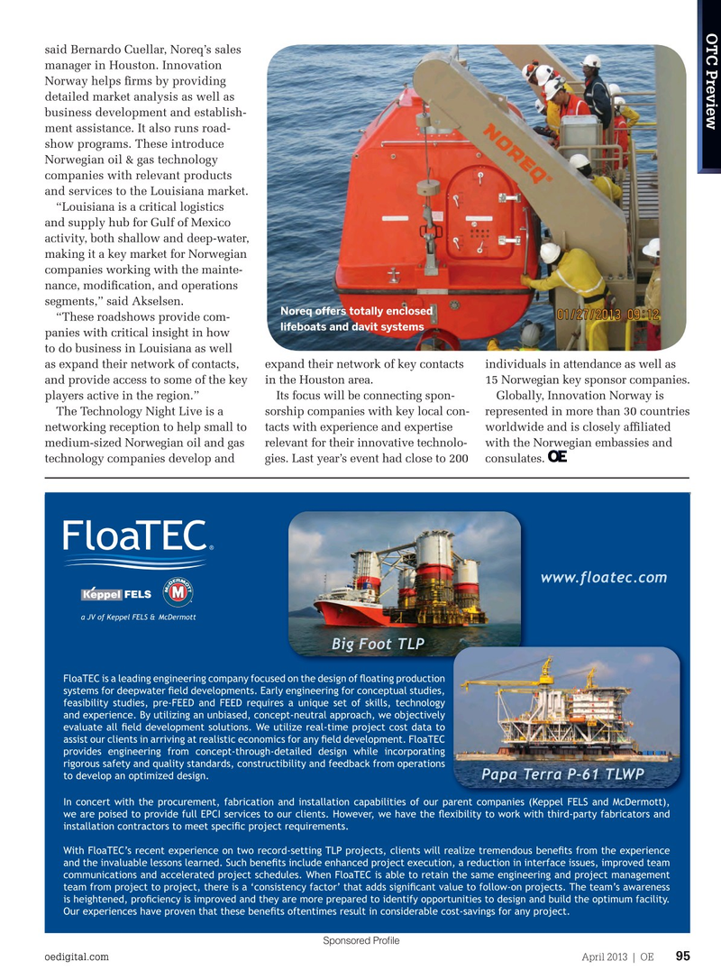 Offshore Engineer Magazine, page 93,  Apr 2013