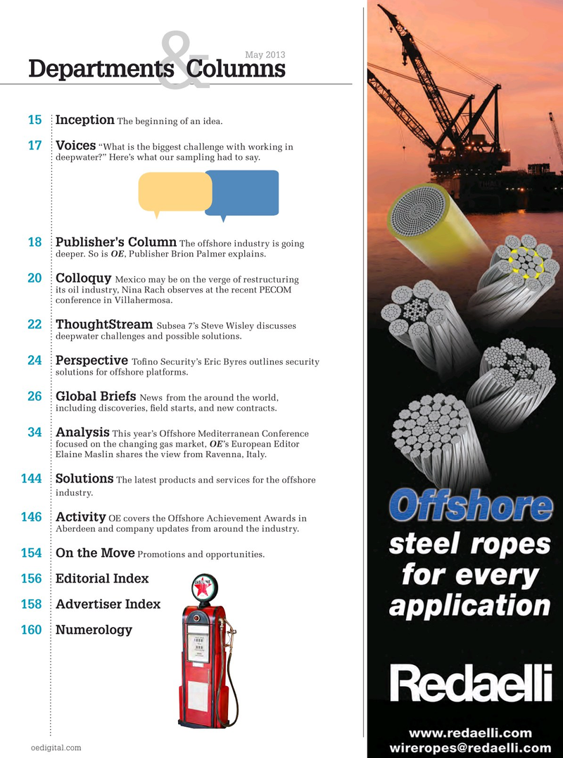 Offshore Engineer Magazine, page 9,  May 2013