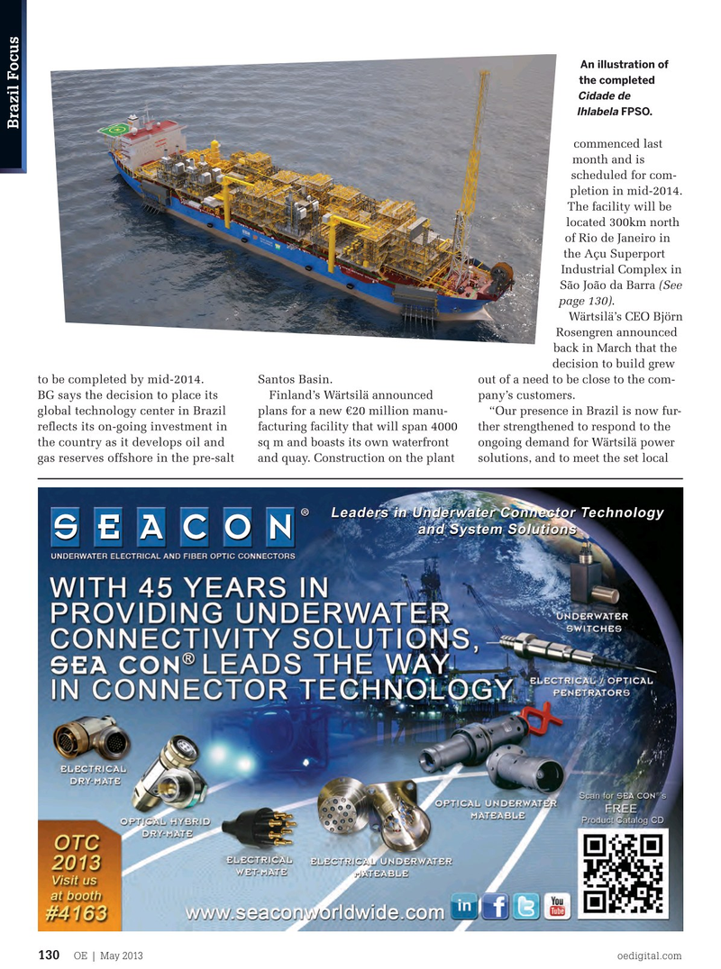 Offshore Engineer Magazine, page 128,  May 2013