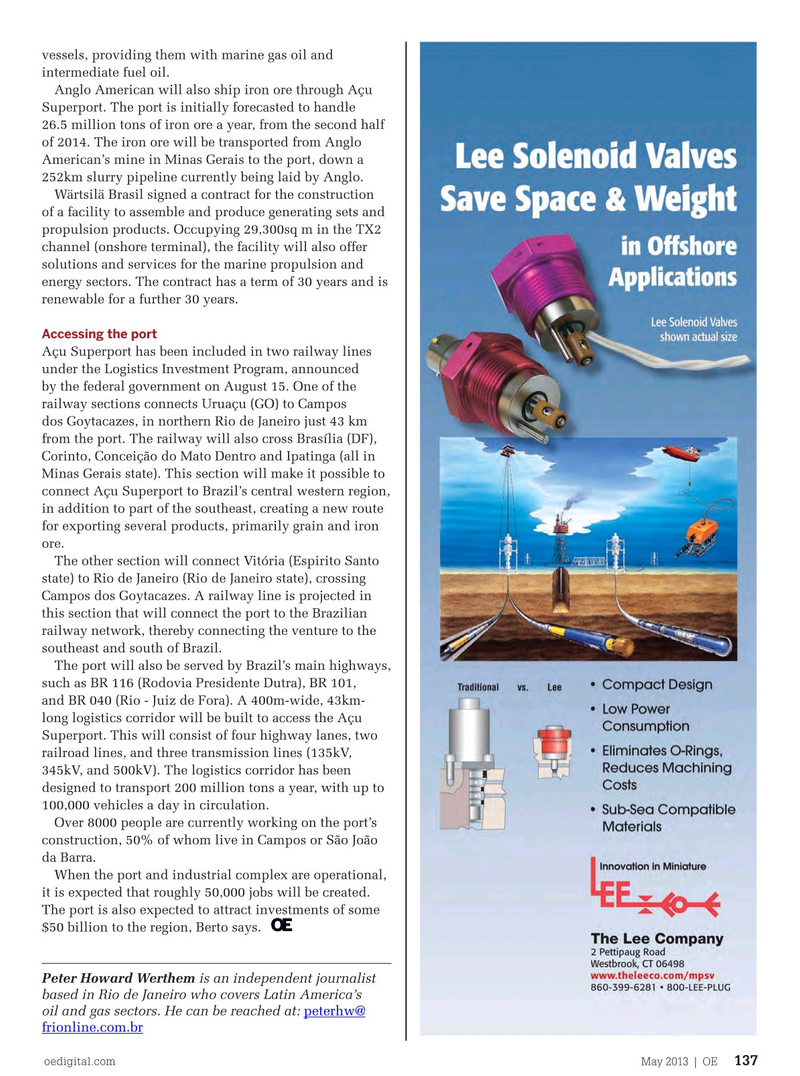 Offshore Engineer Magazine, page 135,  May 2013