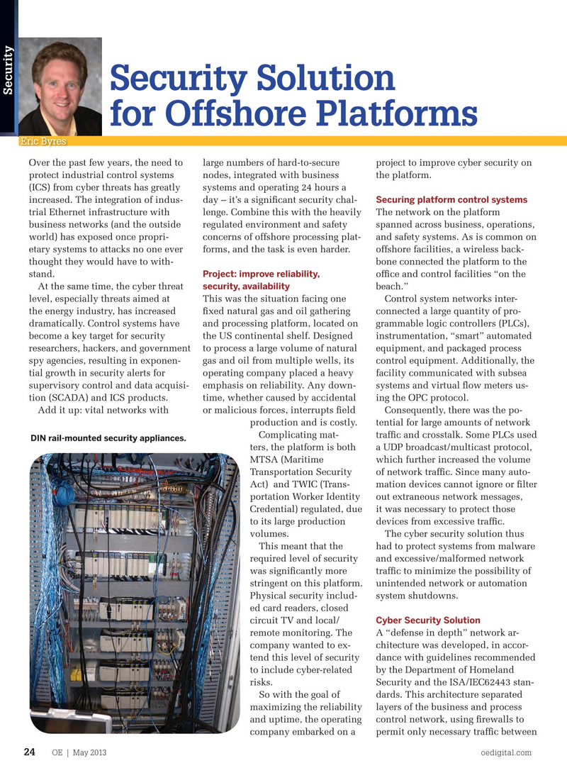 Offshore Engineer Magazine, page 22,  May 2013