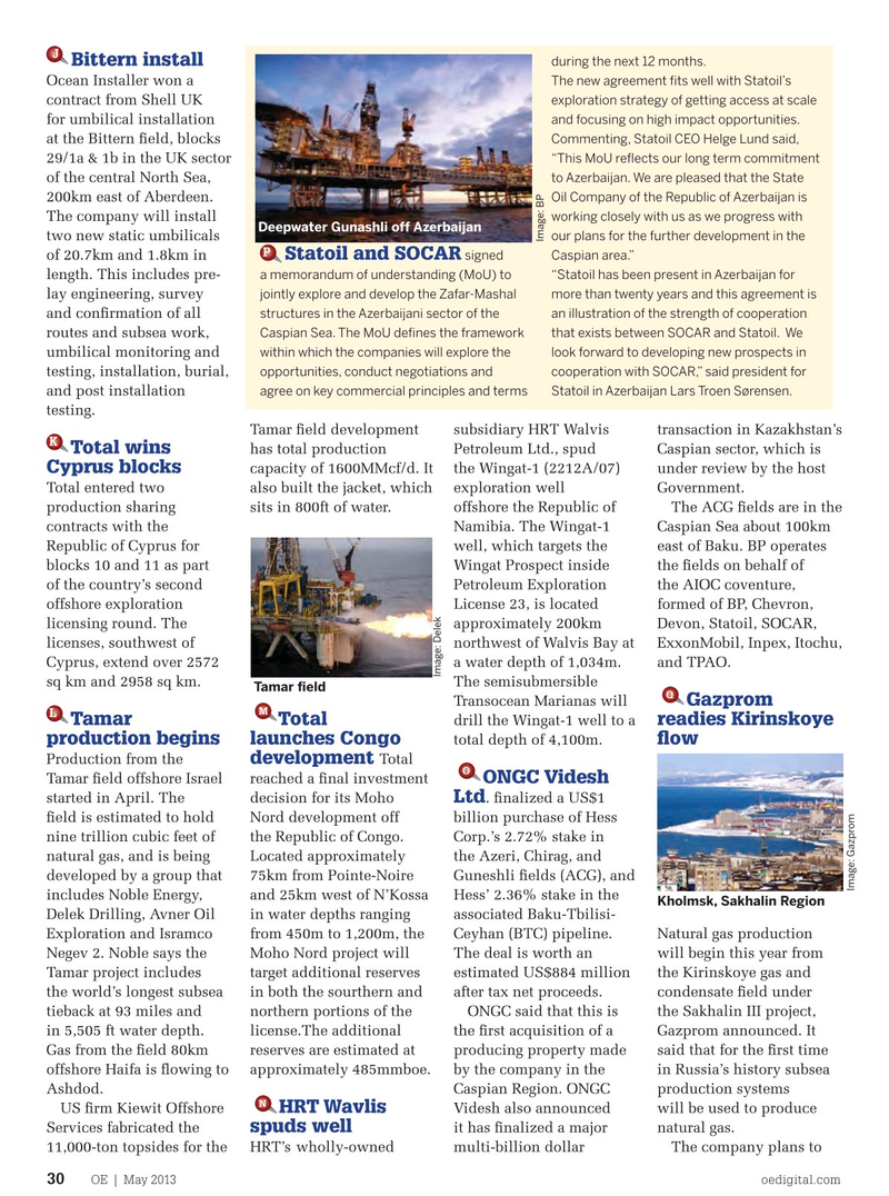 Offshore Engineer Magazine, page 28,  May 2013