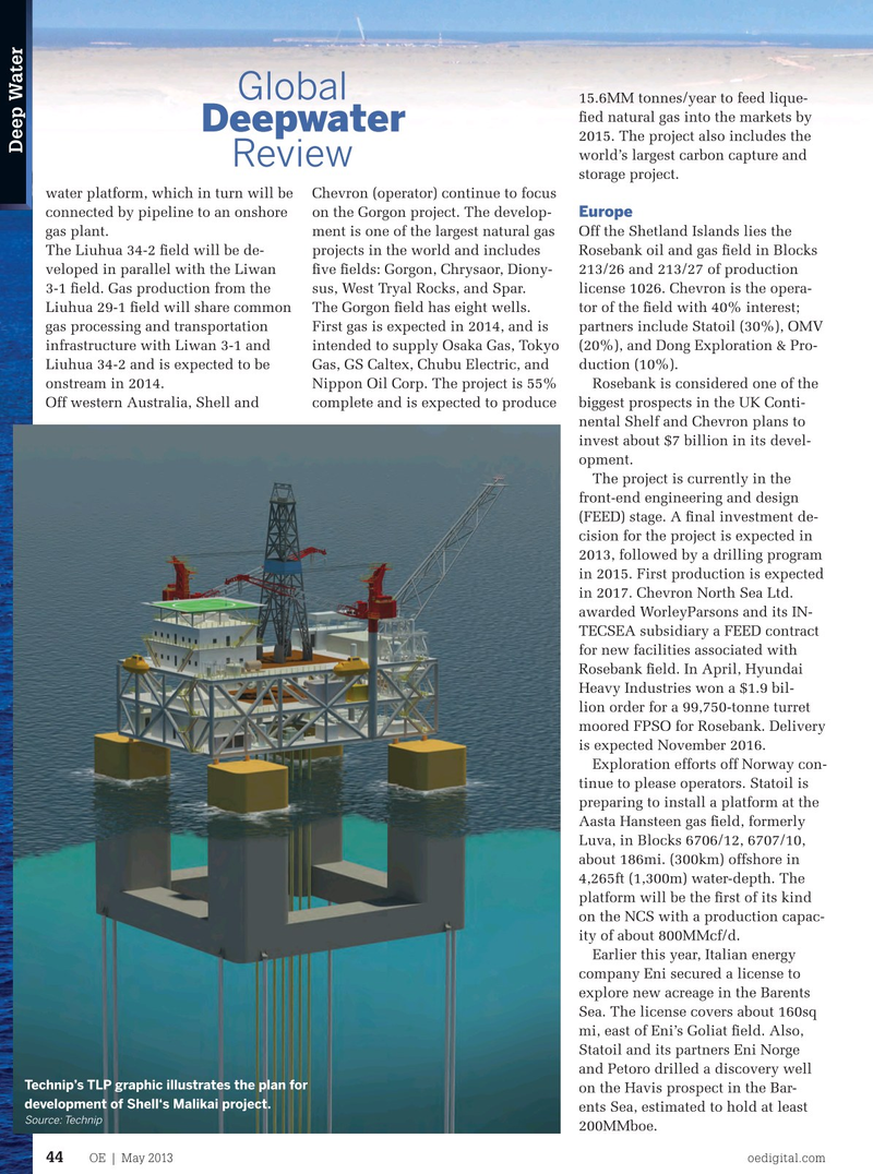 Offshore Engineer Magazine, page 42,  May 2013