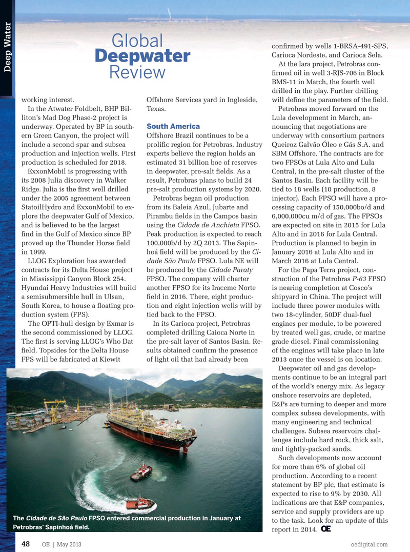 Offshore Engineer Magazine, page 46,  May 2013