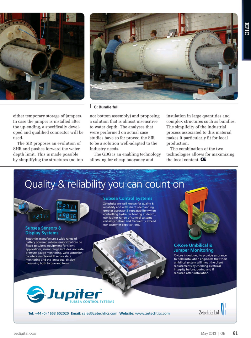 Offshore Engineer Magazine, page 59,  May 2013