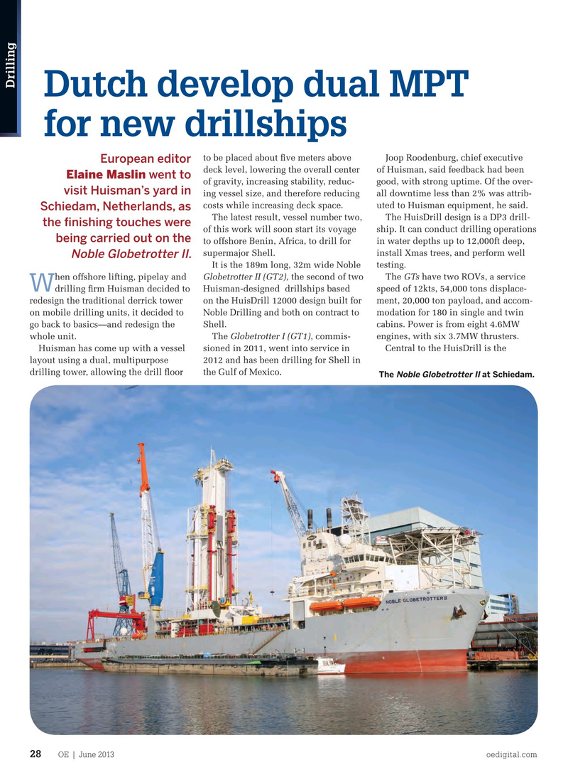 Offshore Engineer Magazine, page 26,  Jun 2013
