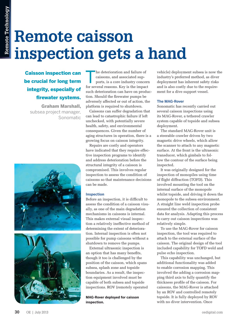 Offshore Engineer Magazine, page 28,  Jul 2013